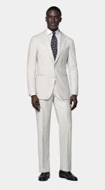 Light Gray Tailored Fit Havana Suit in Pure S130x27s Wool Suits at Suitsupply